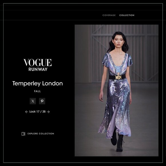 $4990 New Temperley London Superwoman Ruth Ice Blue and Silver Runway Gown - Picture 4 of 16